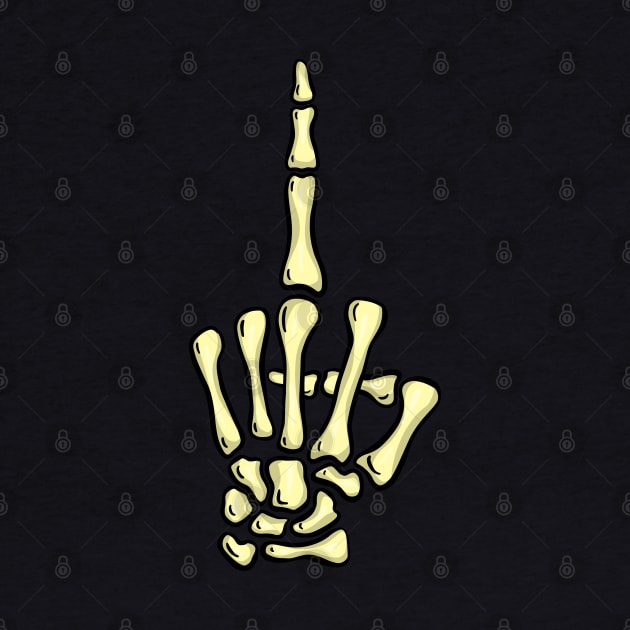 The Middle Finger Creepy Halloween Skeleton Hand Gesture Swearing by Squeeb Creative